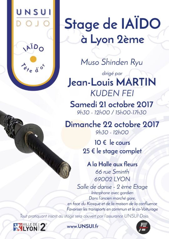 Lire la suite à propos de l’article Stage de IAÏDO à Lyon avec Jean-Louis MARTIN, Kuden FEI
