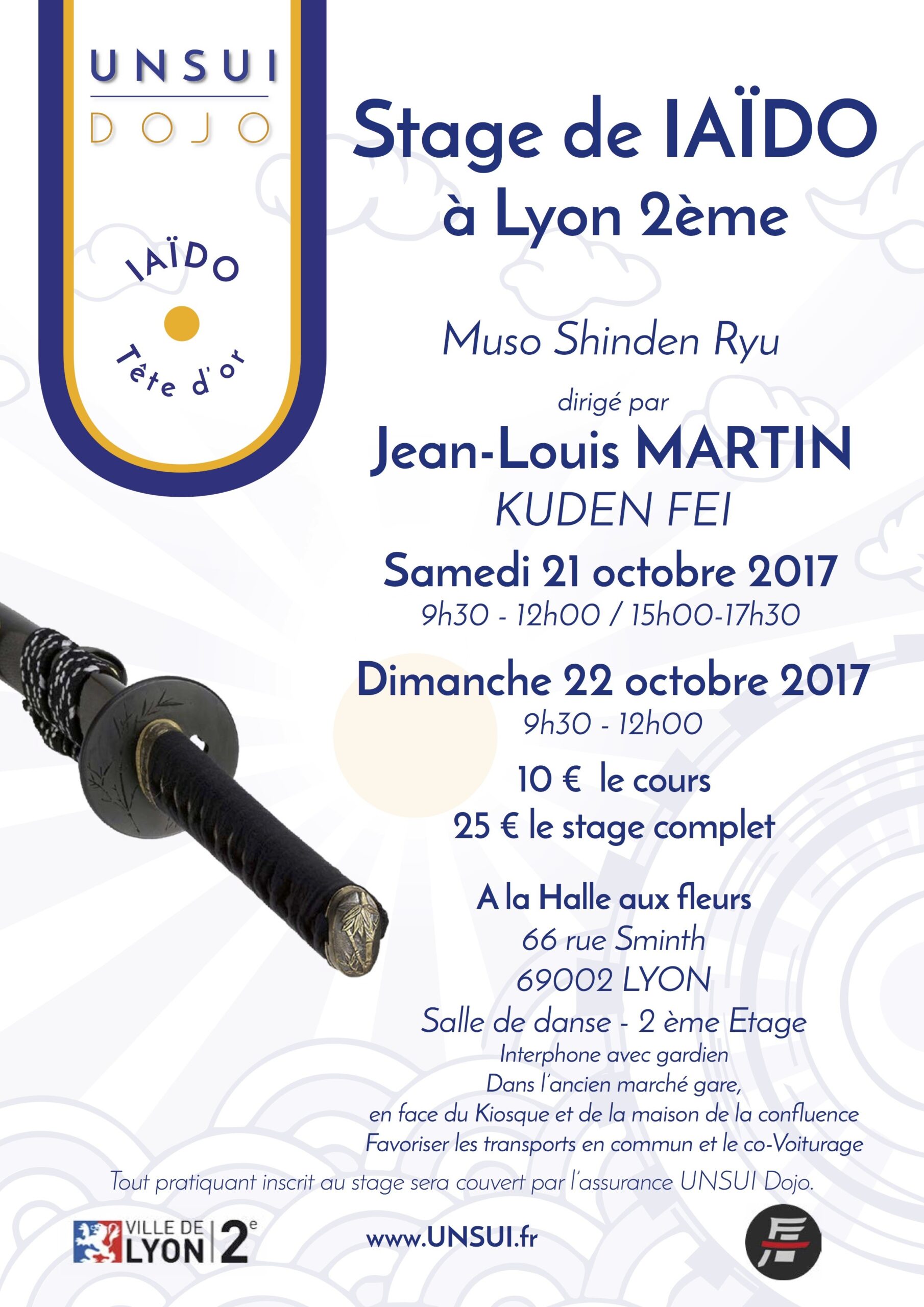 You are currently viewing Stage de IAÏDO à Lyon avec Jean-Louis MARTIN, Kuden FEI
