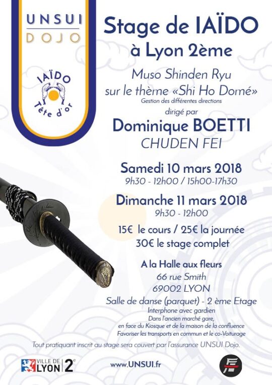 Lire la suite à propos de l’article Stage de IAÏDO à Lyon avec Dominique BOETTI, Chuden FEI
