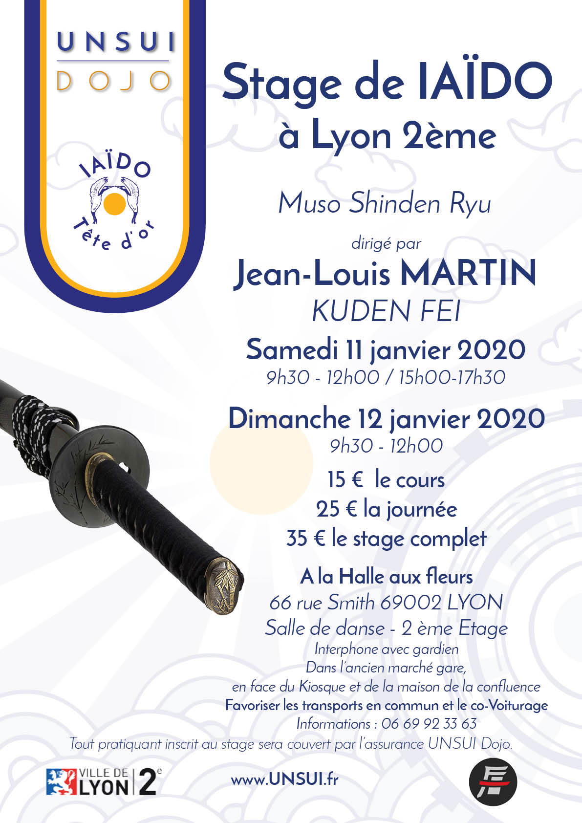 You are currently viewing Stage IAÏDO 2020 à Lyon avec Jean-Louis MARTIN, Kuden FEI