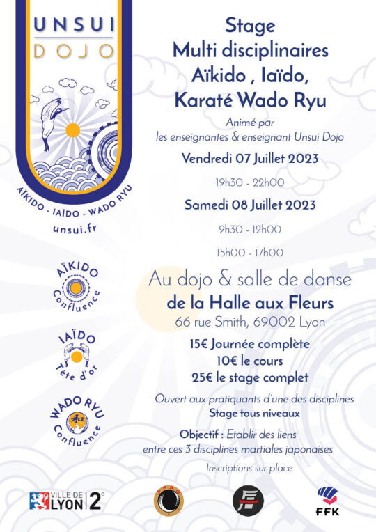 Lire la suite à propos de l’article Stage UNSUI DOJO – Multi disciplinaires du 07 au 08/07/2023