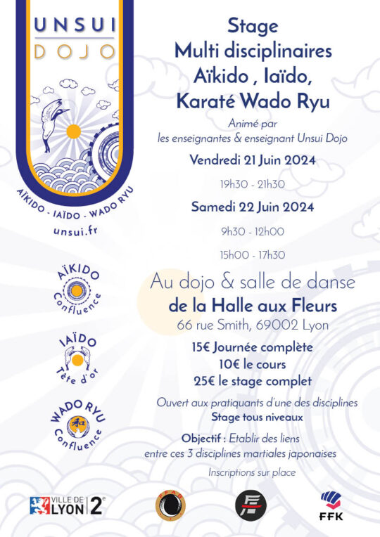 Lire la suite à propos de l’article Stage UNSUI DOJO – Multi disciplinaires du 21 au 22/06/2024