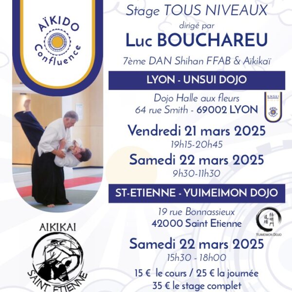 Stage Aïkido avec Luc BOUCHAREU Shihan – Mars 2025
