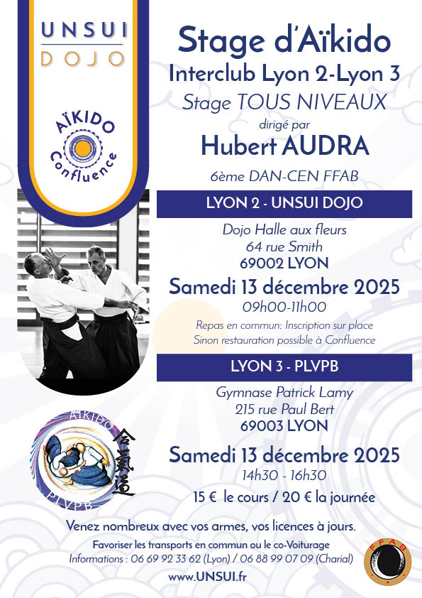 You are currently viewing Stage Aïkido avec Hubert AUDRA – CEN FFAB- Décembre 2025